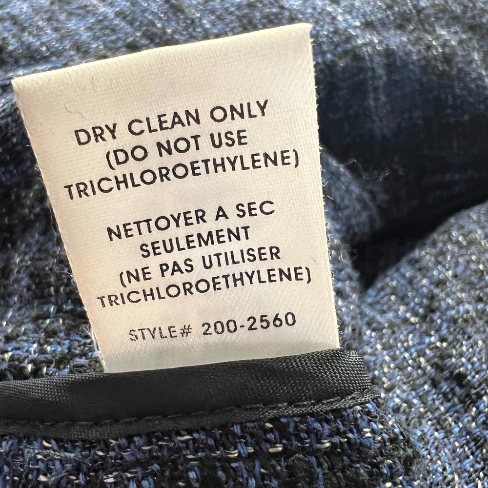 Nanette Lepore Blue Tweed Belted Asymmetrical Blazer size 10 - Picture 7 of 9